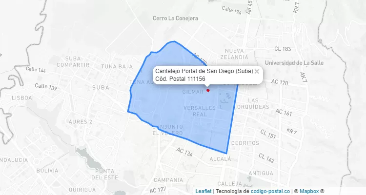 CEP Bairro Cantalejo Portal de San Diego em Suba, Bogotá