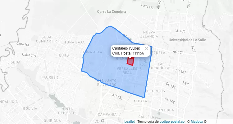 CEP Bairro Cantalejo em Suba, Bogotá