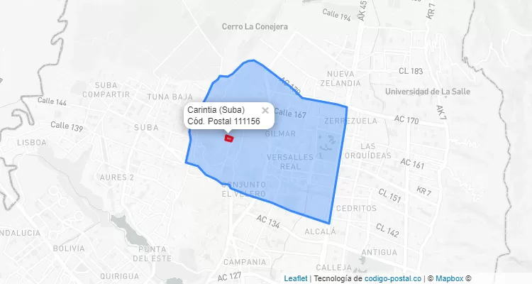 CEP Bairro Carintia em Suba, Bogotá
