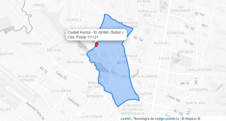 CEP Bairro Ciudad Hunza - El Jordán em Suba, Bogotá