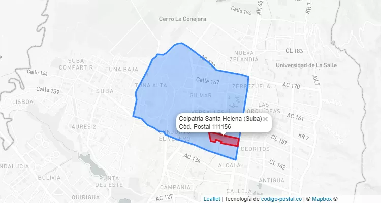 CEP Bairro Colpatria Santa Helena em Suba, Bogotá