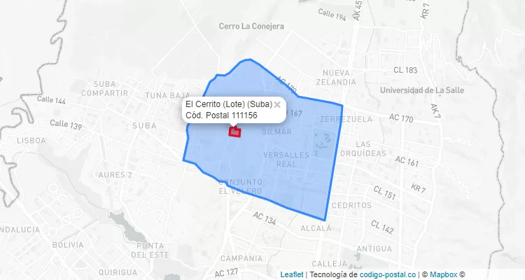 CEP Bairro El Cerrito (Lote) em Suba, Bogotá