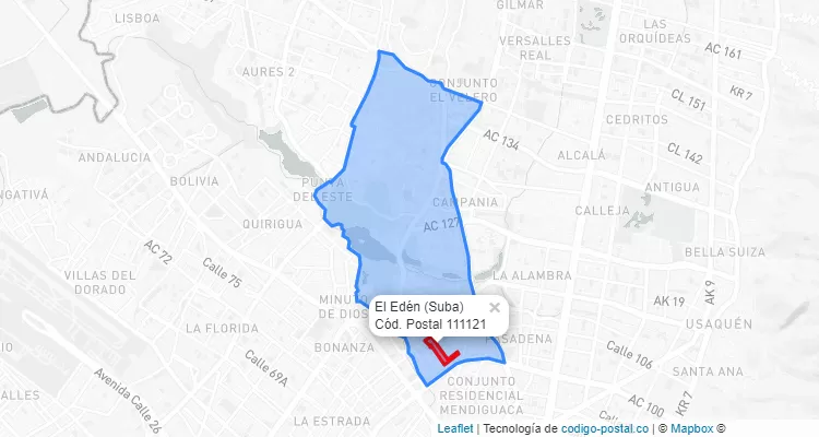 CEP Bairro El Edén em Suba, Bogotá