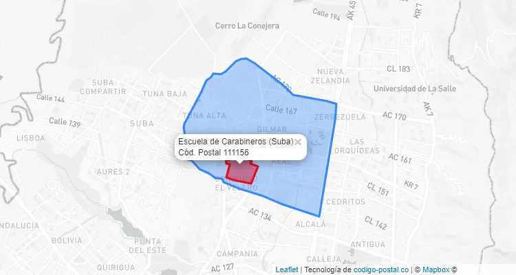 CEP Bairro Escuela de Carabineros em Suba, Bogotá