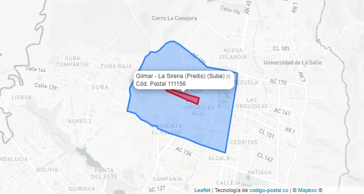 CEP Bairro Gilmar - La Sirena (Predio) em Suba, Bogotá