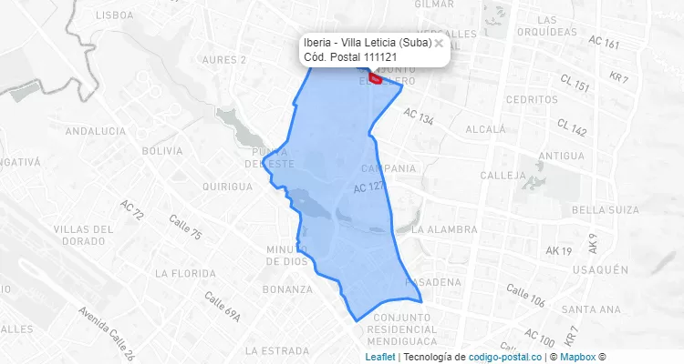 CEP Bairro Iberia - Villa Leticia em Suba, Bogotá