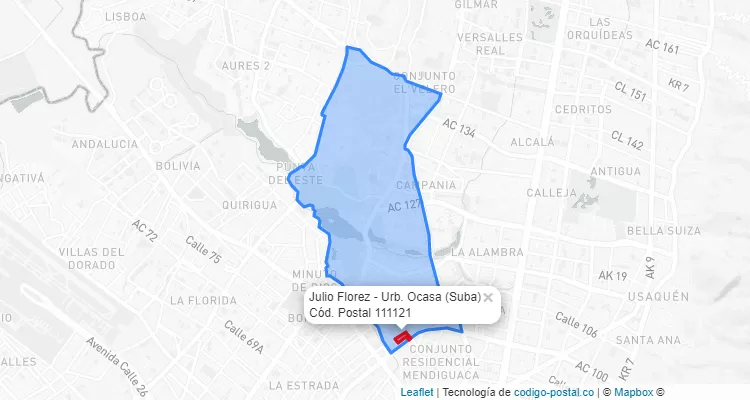 CEP Bairro Julio Florez - Urb. Ocasa em Suba, Bogotá