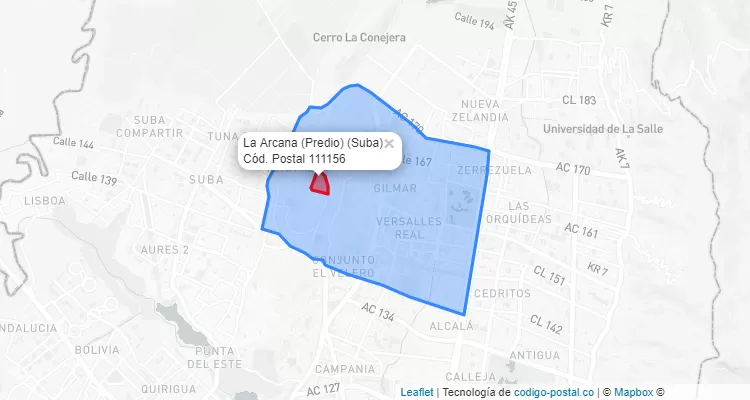CEP Bairro La Arcana (Predio) em Suba, Bogotá