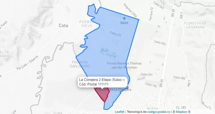 CEP Bairro La Conejera 2 Etapa em Suba, Bogotá