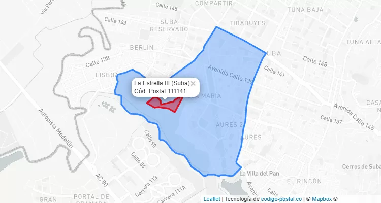CEP Bairro La Estrella III em Suba, Bogotá