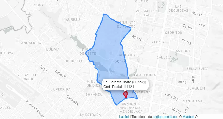 CEP Bairro La Floresta Norte em Suba, Bogotá