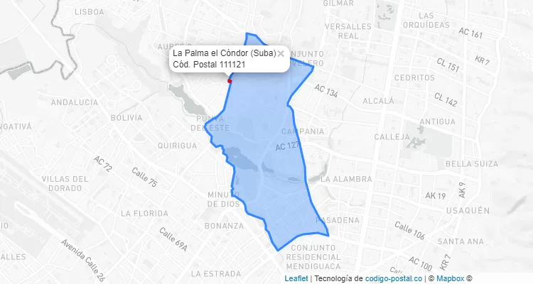 CEP Bairro La Palma el Cóndor em Suba, Bogotá