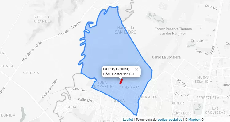 CEP Bairro La Playa em Suba, Bogotá