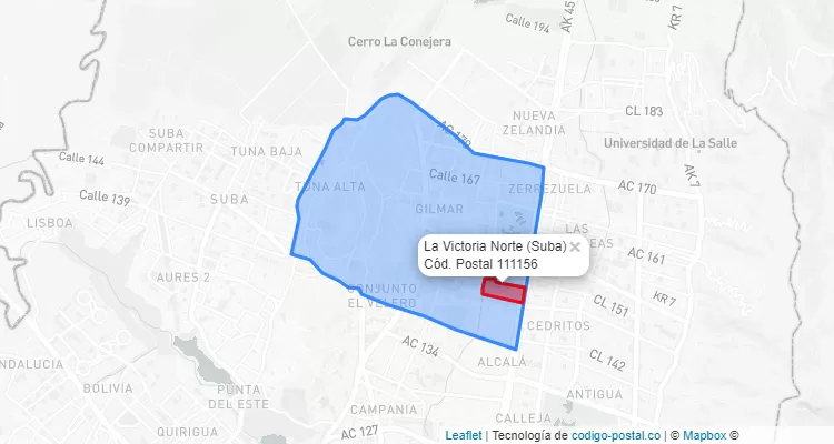 CEP Bairro La Victoria Norte em Suba, Bogotá