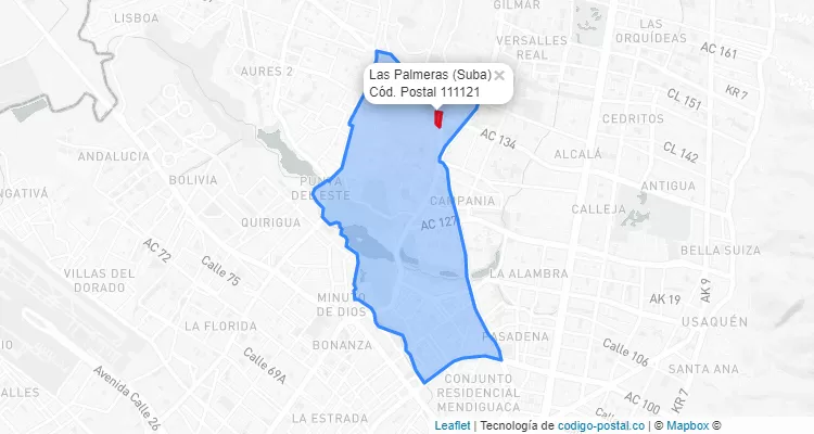 CEP Bairro Las Palmeras em Suba, Bogotá
