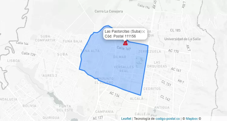 ZIP Code Locality Las Pastorcitas in Suba, Bogotá