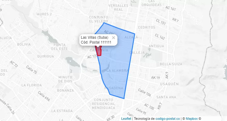 CEP Bairro Las Villas em Suba, Bogotá