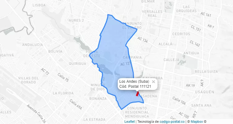 CEP Bairro Los Andes em Suba, Bogotá