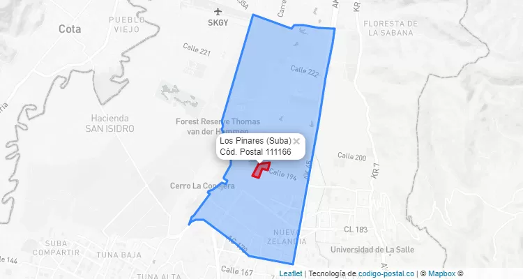 CEP Bairro Los Pinares em Suba, Bogotá