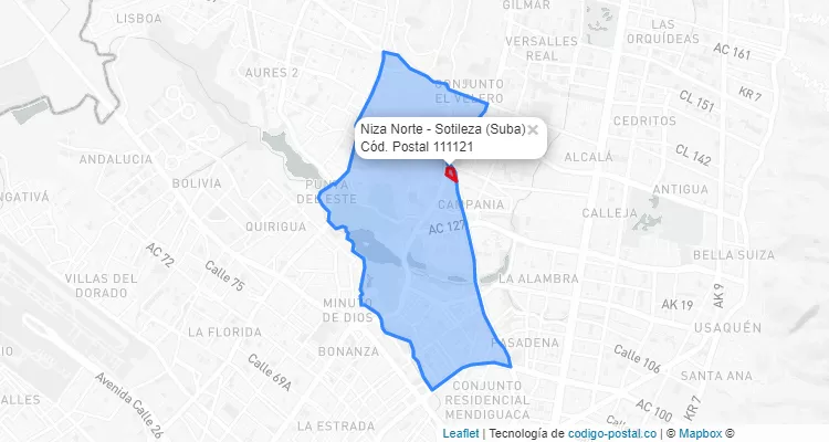 CEP Bairro Niza Norte - Sotileza em Suba, Bogotá