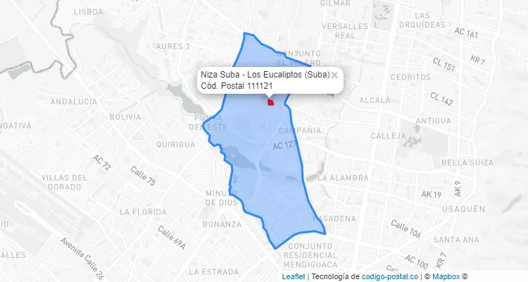 ZIP Code Locality Niza Suba - Los Eucaliptos in Suba, Bogotá