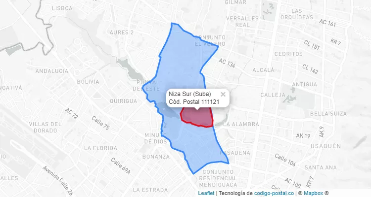 CEP Bairro Niza Sur em Suba, Bogotá