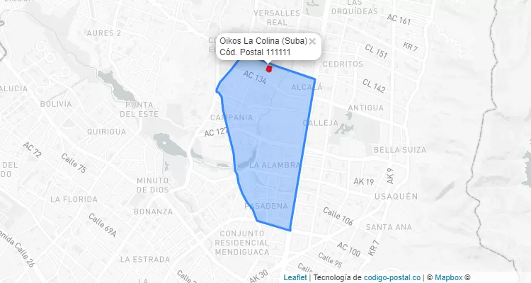 CEP Bairro Oikos La Colina em Suba, Bogotá