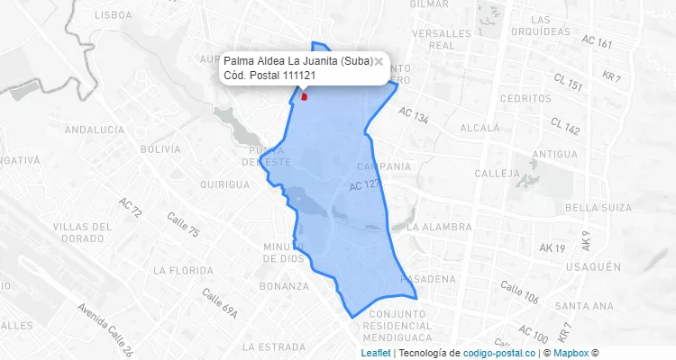 CEP Bairro Palma Aldea La Juanita em Suba, Bogotá