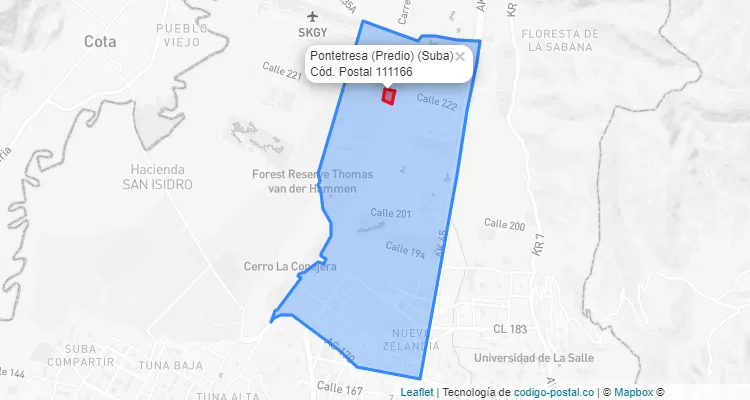 CEP Bairro Pontetresa (Predio) em Suba, Bogotá