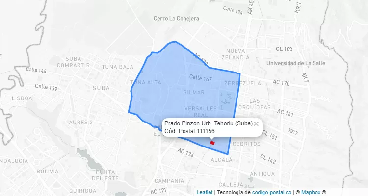 CEP Bairro Prado Pinzon Urb. Tehorlu em Suba, Bogotá