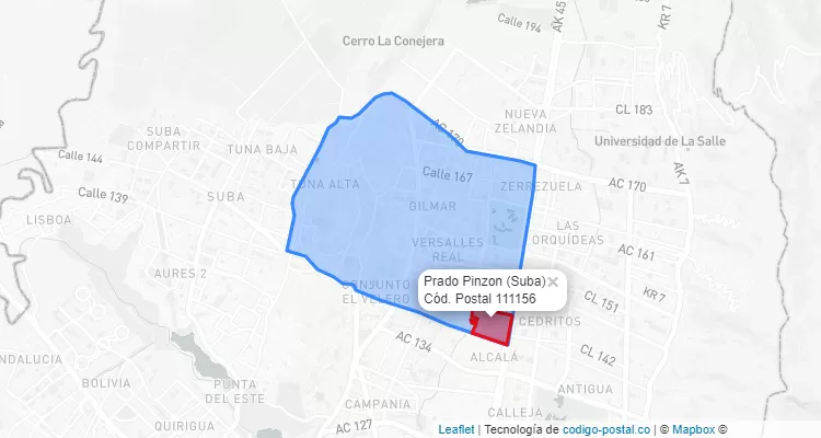 CEP Bairro Prado Pinzon em Suba, Bogotá