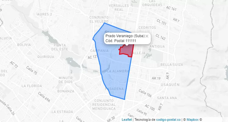 CEP Bairro Prado Veraniego em Suba, Bogotá