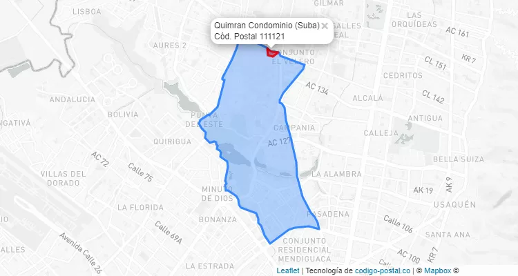 ZIP Code Locality Quimran Condominio in Suba, Bogotá