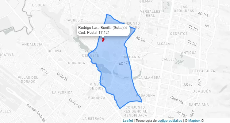 ZIP Code Locality Rodrigo Lara Bonilla in Suba, Bogotá