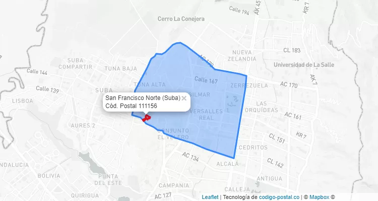 CEP Bairro San Francisco Norte em Suba, Bogotá
