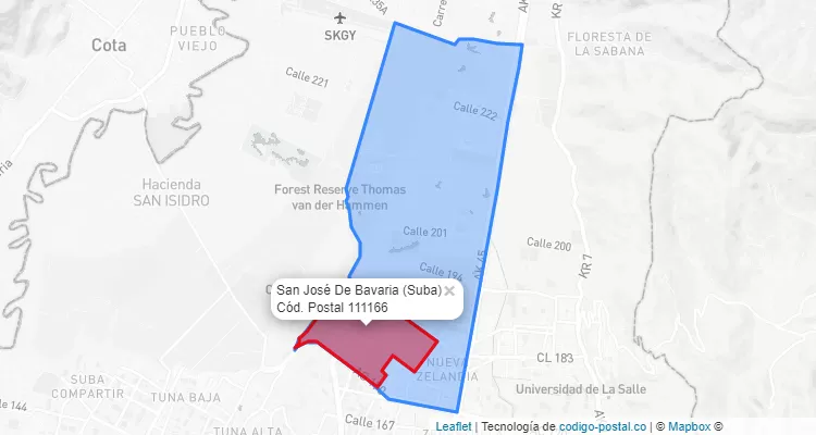 ZIP Code Locality San José De Bavaria in Suba, Bogotá