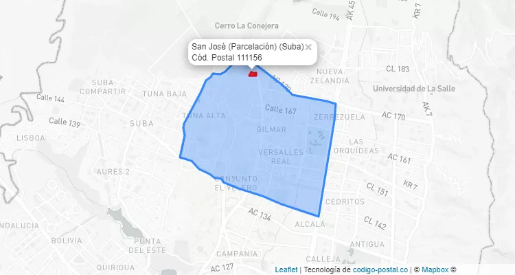 CEP Bairro San José (Parcelación) em Suba, Bogotá