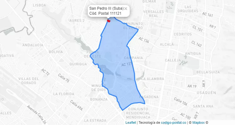 ZIP Code Locality San Pedro III in Suba, Bogotá