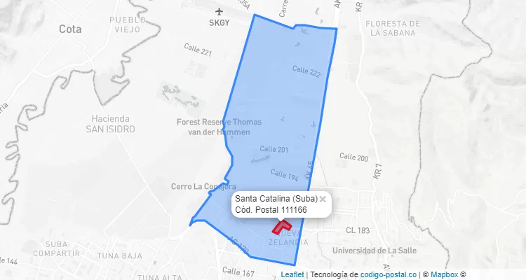 CEP Bairro Santa Catalina em Suba, Bogotá