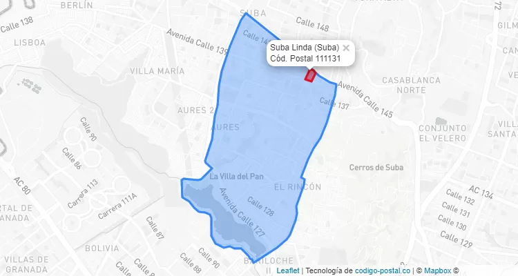 CEP Bairro Suba Linda em Suba, Bogotá