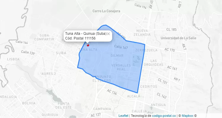 CEP Bairro Tuna Alta - Quinua em Suba, Bogotá