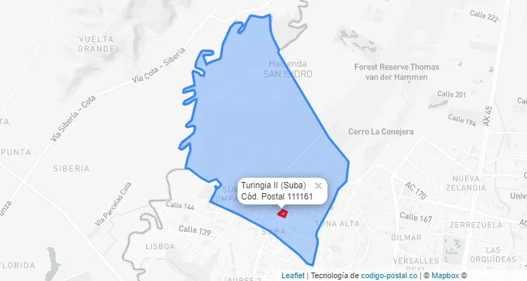 CEP Bairro Turingia II em Suba, Bogotá