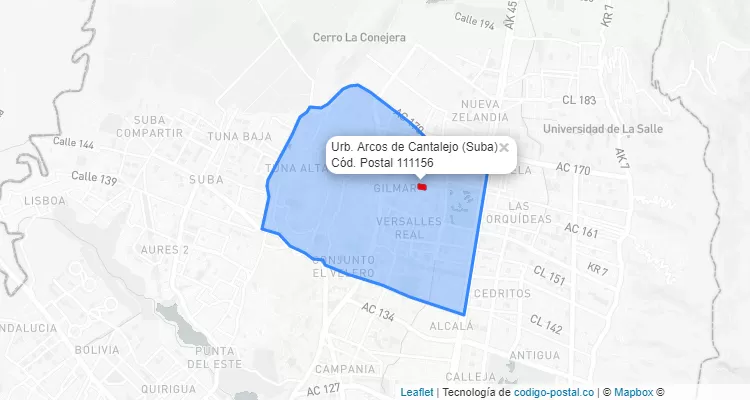 CEP Bairro Urb. Arcos de Cantalejo em Suba, Bogotá