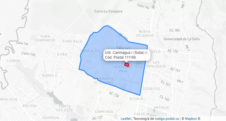 CEP Bairro Urb. Carimagua I em Suba, Bogotá