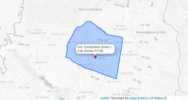 CEP Bairro Urb. Compostela em Suba, Bogotá