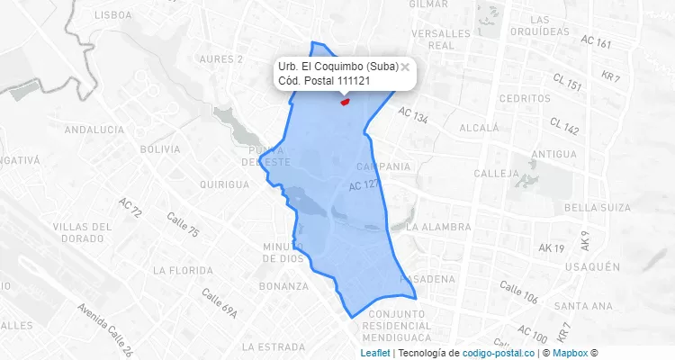CEP Bairro Urb. El Coquimbo em Suba, Bogotá