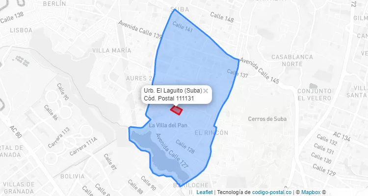 CEP Bairro Urb. El Laguito em Suba, Bogotá