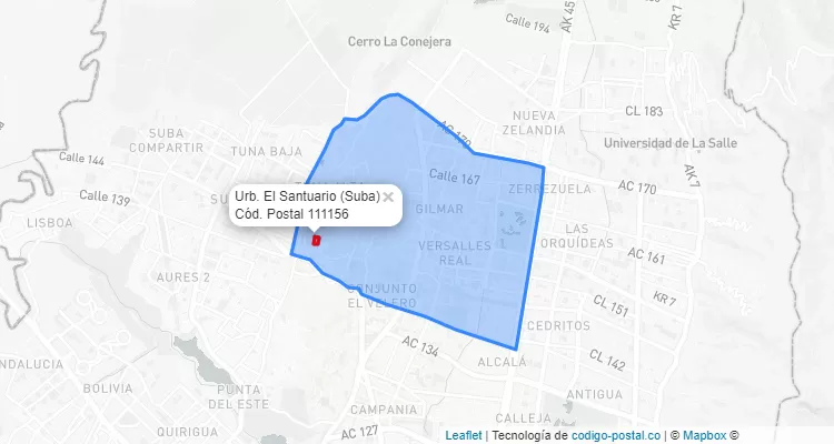 CEP Bairro Urb. El Santuario em Suba, Bogotá