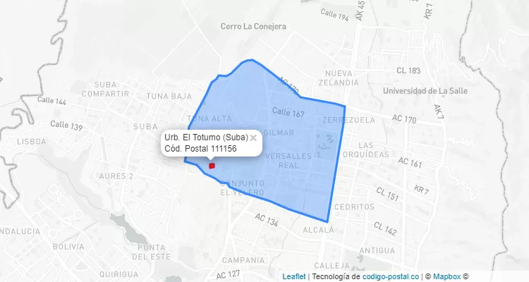 CEP Bairro Urb. El Totumo em Suba, Bogotá