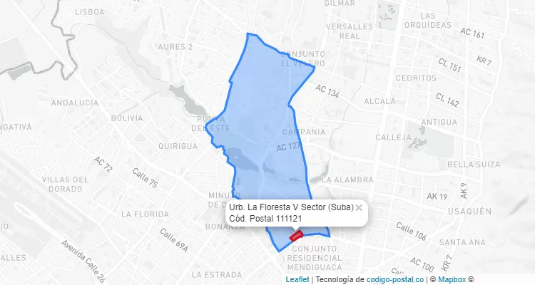 CEP Bairro Urb. La Floresta V Sector em Suba, Bogotá